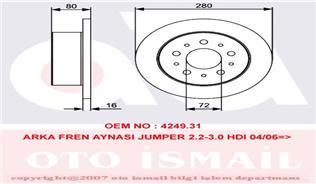 ARKA FREN DISKI BOXER 3 06 DUCATO 3 06 JUMPER 3 06 280x16x5DL