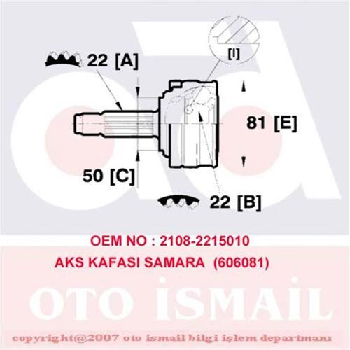 x AKS KAFASI DIŞ LADA SAMARA 1500 86-94 - KALINA 1.6 06 VEGA 1.5 95-05 15-0081