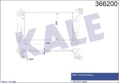 RADYATÖR COROLLA 1.4-1.6 VVTİ AC KLİMASIZ MEK AL/PL/BRZ 600x348x16