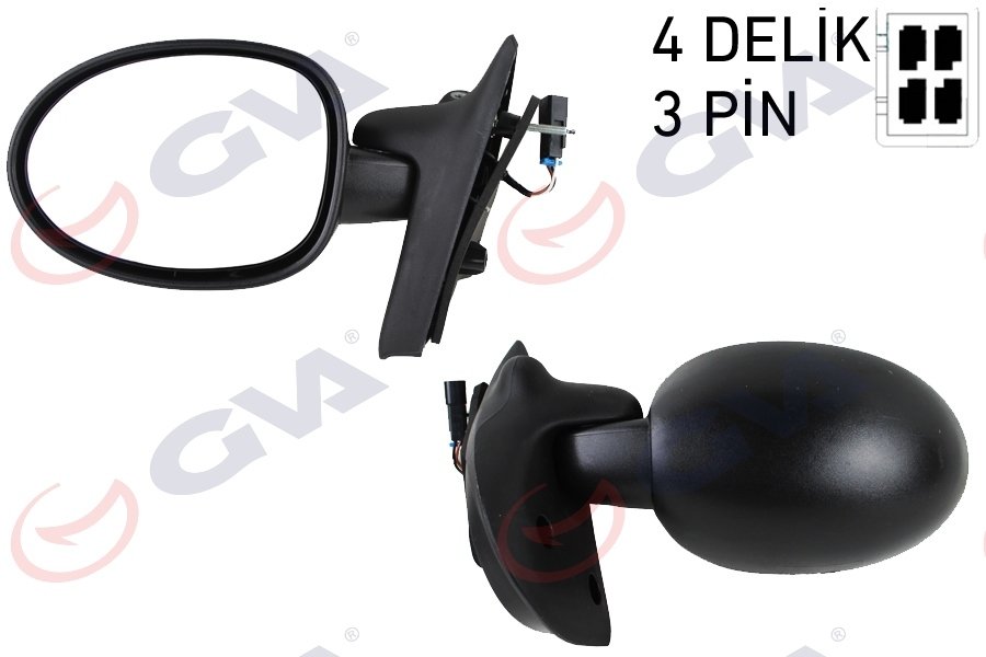 DIŞ DİKİZ AYNASI SOL TWİNGO 1 90-02 ELEKTRİKLİ KONVEKS VM-128L