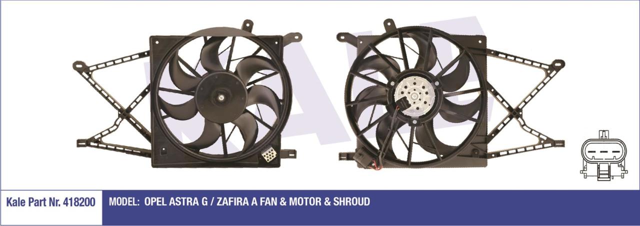 FAN MOTORU DAVLUMBAZLI ASTRA G-ZAFIRA A 1.2 16V-1.4-1.4 16V-1.6-1.6 16V-1.8 16V 230W-380mm