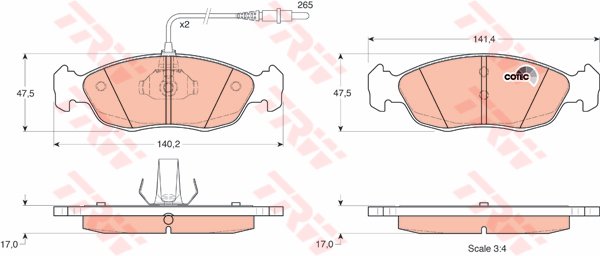 ÖN BALATA FİŞLİ P306 93-01 XSARA 2.0 16V 97-05 P106-SAXO 1.4-1.6