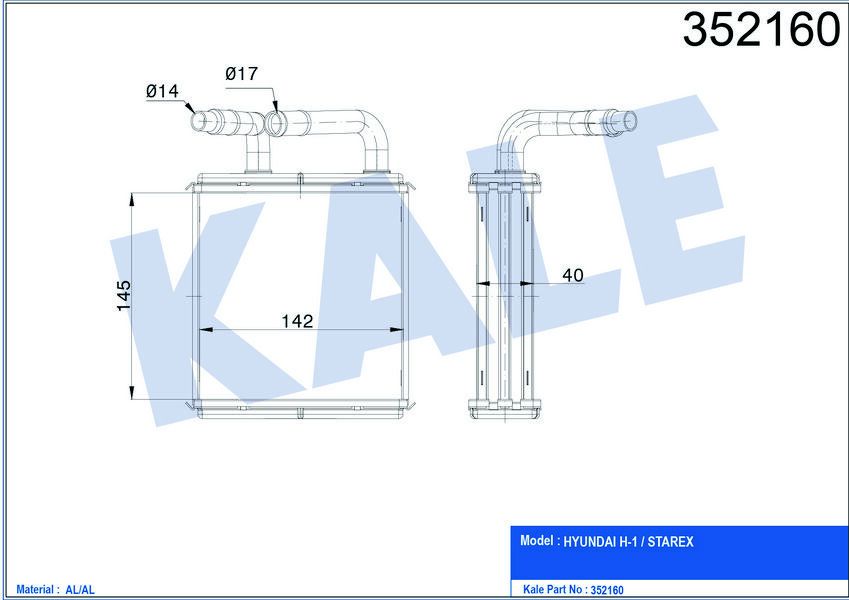 KALORİFER AL/PL/BRZ H-1-STAREX 2.4İ-2.5 TD 97