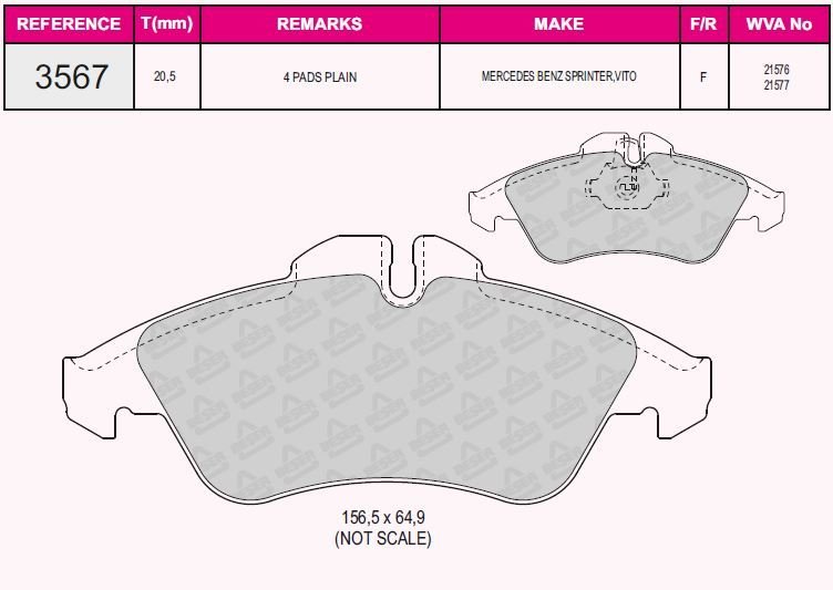 ÖN BALATA LT35 95-6.06 SPRINTER 95-6.06 VİTO 96.7.03 GDB1220