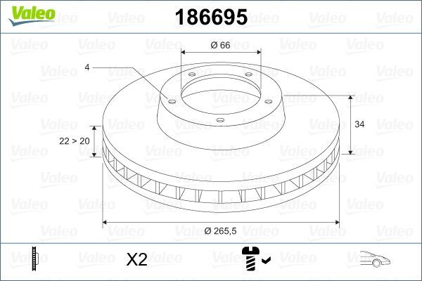 ÖN FREN AYNASI CORSA F-301-307-206-207-PARTNER-BERLINGO-C-ELYSEE-C2-C3 02 C5-C4 266x22x4DLxHAVALI CROSSLAND X-DS3-2008-1007-208 4249.G1-4246.W1-4246.W7-4246.W7