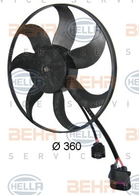 FAN MOTORU DAVLUMBAZLI SOL CADDYIII 1.4-1.4 16V-1.6 04 GOLF 5 1.4 TSI-1.6 FSI 03-08 220W-363mm