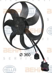 FAN MOTORU DAVLUMBAZLI SOL CADDYIII 1.4-1.4 16V-1.6 04 GOLF 5 1.4 TSI-1.6 FSI 03-08 220W-363mm
