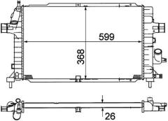 RADYATÖR ASTRA H 1.3-1.7-1.9 CDTİ 04 ZAFIRA 1.7-1.9 CDTI 05 AC KLİMASIZ MEK 603x359x34