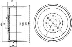 ARKA FREN KAMPANASI FIAT ALBEA 00> DOBLO 01> FIORINO 09> LINEA 09> MAREA 00> TEMPRA 92>96 TIPO 90>95 UNO 98>06 PEUGEOT BIPPER 08> CITROEN NEMO 08> 228.2 mm 4 Delik