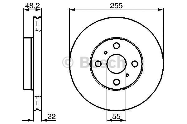 ÖN FREN AYNASI COROLLA 1.4 ie 16V 00-01 1.3 ie 16V 92-97 1.8 ie 16V 92-97 255x22x4DLxHAVALI