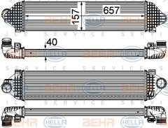 x TURBO RADYATÖRÜ INTERCOOLER GALAXY-MONDEO 4-SMAX 1.6 EcoBoost VOLVO S60 S40 V40 657x157x40