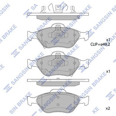 ÖN FREN BALATA TOYOTA YARIS 1.3L 2SZ-FE SCP90 06-09 / 1.4L 1NDTV NLP90 06-09 / 1.0L 1KR-FE KSP90 06- 11 / 1.3L 1NR-FE NSP130 12- / 1.5L 1NZFXE NHP130 HYBRID 14-