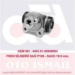 x FREN SİLİNDİRİ SAĞ P106 1.3-1.4-1.5D 91-04 P206 1.4-1.6-1.9D 98 19 mm