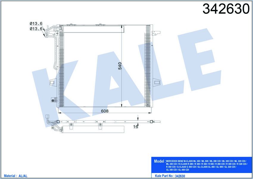 KLIMA RADYATORU MERCEDES W164 X164 W251