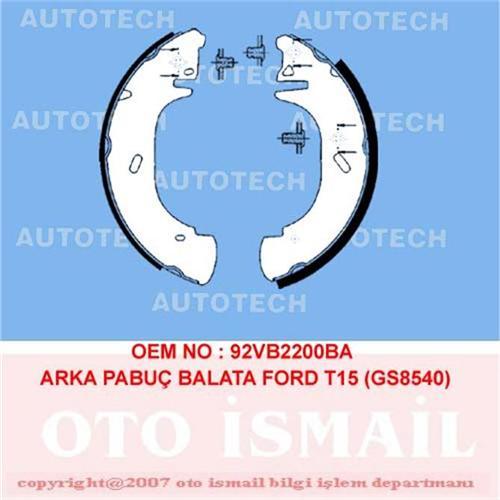 ARKA PABUÇ BALATA TRASNSIT T15 2.0 2.5D 2.5Dİ 91-94 TRASNSIT T15 2.5DI 2.5TDI 94-00 280x63