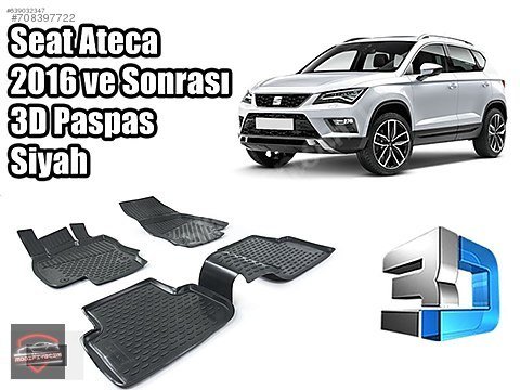 PASPAS 3D X-MAT HAVUZLU SEAT ATECA 16-19 SİYAH