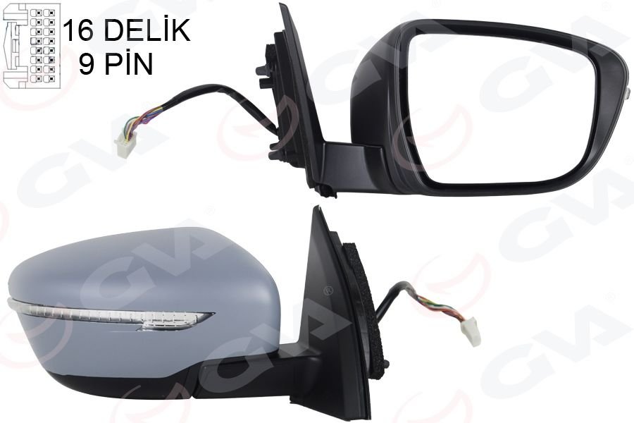 DIŞ DİKİZ AYNASI SAĞ QASHQAI 13 ELEKTRİKLİ ISITMALI KATLANIR SİNYALLİ ASTARLI KONVEKS