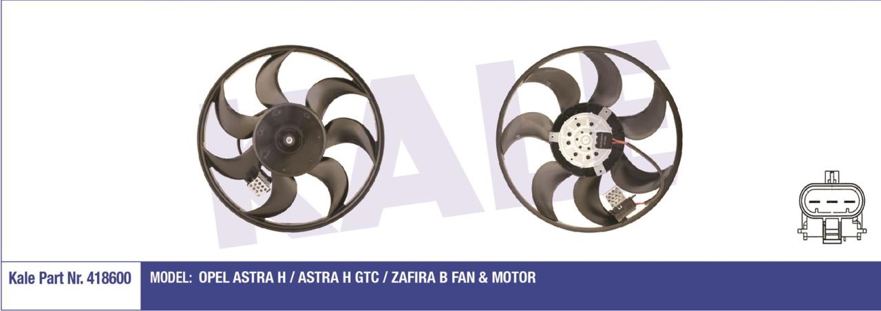 FAN MOTORU PERVANELİ OPEL ASTRA H 04 ZAFIRA 05 250W-390mm