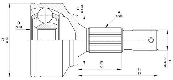 AKS KAFASI DIŞ P407 1.8-2.0-1.6 HDİ 04 C5 2.0-1.6 HDİ 08 P807-C8 2.2 HDİ 02