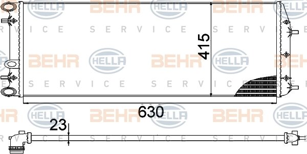 RADYATÖR VW POLO-IBIZA 4 1.2-1.2 12V-1.4 16V 02-09 630x415x23 AC KLİMASIZ OTOM MEK