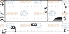 RADYATÖR VW POLO-IBIZA 4 1.2-1.2 12V-1.4 16V 02-09 630x415x23 AC KLİMASIZ OTOM MEK