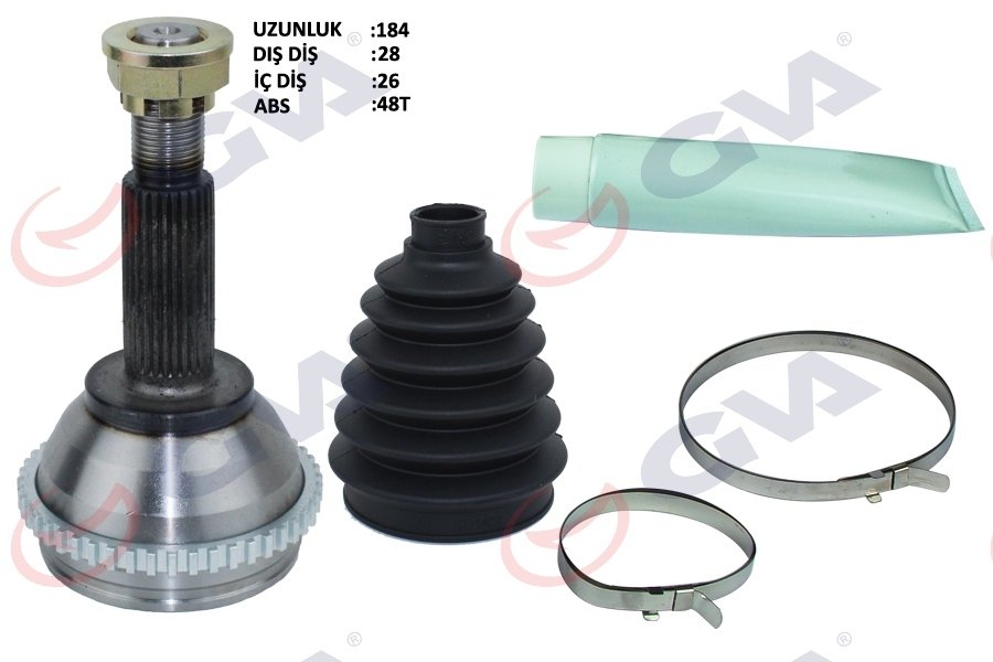 AKS KAFASI DIŞ ÖN FORD TRANSİT 2.0 00-06 ABS Lİ 48DİŞ 28x26x57 184.5mm