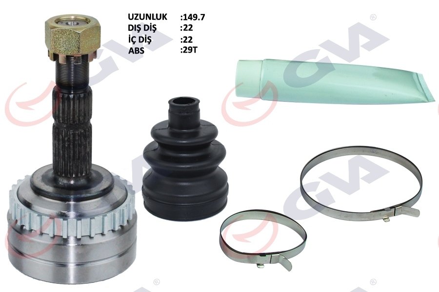 AKS KAFASI DIŞ ÖN ASTRA F-VECTRA A 1.4i-1.6 16V 92-98 ABS LI 29 DİŞ 22x22x52 145.5mm