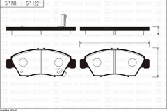 ÖN FREN BALATA BÜYÜK TİP HONDA CIVIC 1.6L B16A2 VTEC 16v 160hp EK 96-98 / 1.4L D14 3 kapı - H/B ES 01-05 kalınlık : 16.00 mm