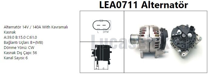 ALTERNATOR 12//140/A FABIA RAPID OCTAVIA GOLV 5 VI VII JETTA PASSAT POLO IBIZA TOLEDO