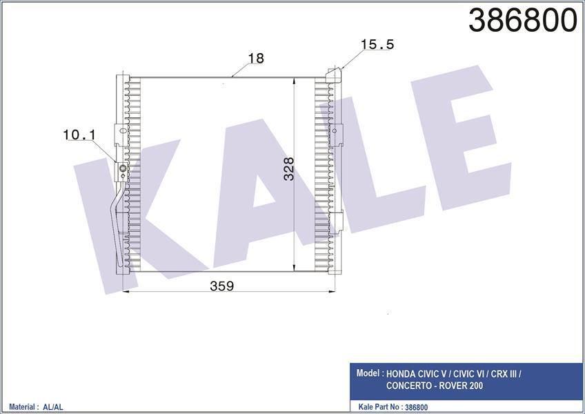 KLİMA KONDENSERİ C4IC 5-VI-CRX 3 AL/AL 359x328x16