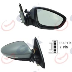 DIŞ DİKİZ AYNASI SAĞ JETTA 11> ELEKTRİKLİ ISITMALI SİNYALLİ ASTARLI KONVEKS 7 FİŞ VM-6381EHPR