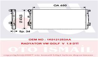 RADYATÖR CADDY 3-GOLF 5-PASSAT-A3-ALTEA-TOLEDO 3-OCTAVIA 1.9TDI AC KLİMASIZ MEK 650x414.5x34