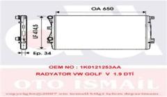 RADYATÖR CADDY 3-GOLF 5-PASSAT-A3-ALTEA-TOLEDO 3-OCTAVIA 1.9TDI AC KLİMASIZ MEK 650x414.5x34