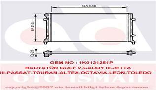 RADYATÖR GOLF 5-CADDY 3-JETTA 3-PASSAT-TOURAN-A3-LEON-OCTAVIA AC KLİMASIZ MEK OTOM 640x414.5x23