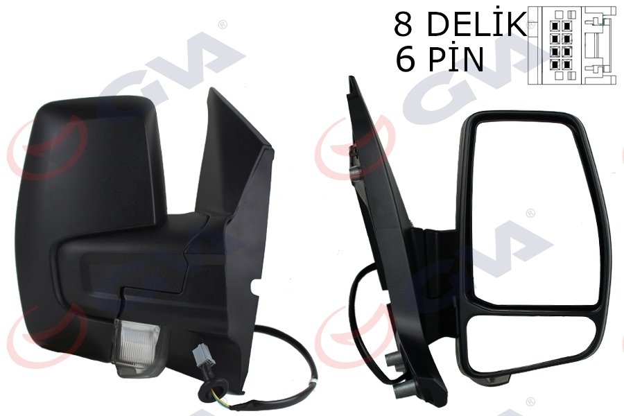 DIŞ DİKİZ AYNASI SAĞ TRANSİT CUSTOM V362 12>17 ELEKTİRİKLİ ISITMALI DESENLİ SİNYALLİ