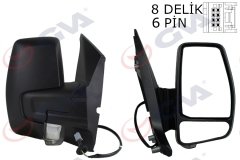 DIŞ DİKİZ AYNASI SAĞ TRANSİT CUSTOM V362 12>17 ELEKTİRİKLİ ISITMALI DESENLİ SİNYALLİ
