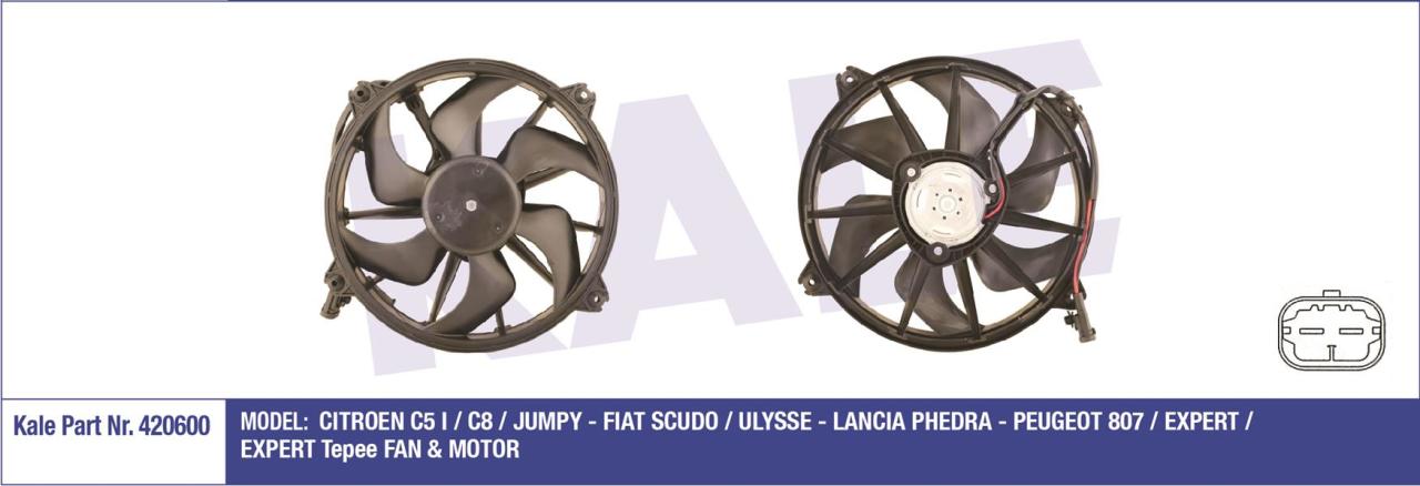 FAN MOTORU DAVLUMBAZLI SOL C5 EM-C8-P807-EXPERT 3-JUMPY 3 1.6 HDI-2.0 HDI 370W-385mm
