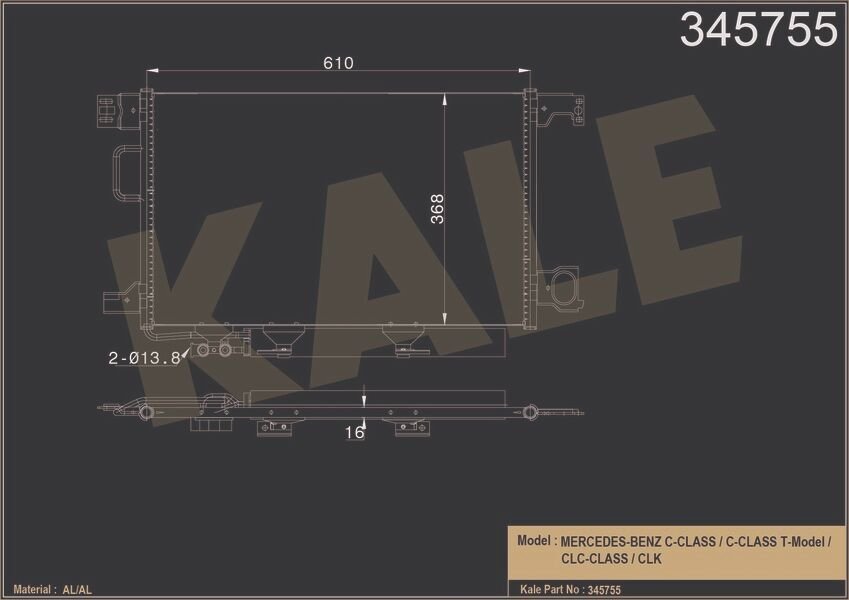KLIMA RADYATORU MERCEDES W203 CL203 S203 C209 A209