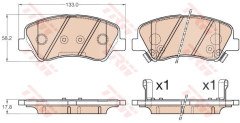 ÖN FREN BALATA HYUNDAI ACCENT BLUE 1.4L 1.6L benzinli 10- 1.6L CRDi dizel 10- / ELANTRA 1.6L D4FB G4FG 6 vites 16- / KIA RIO 1.4L D4FC 11-