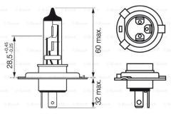 AMPUL - PURE LİGHT - 12 5 - H4 - 60/55 W - P43T H4