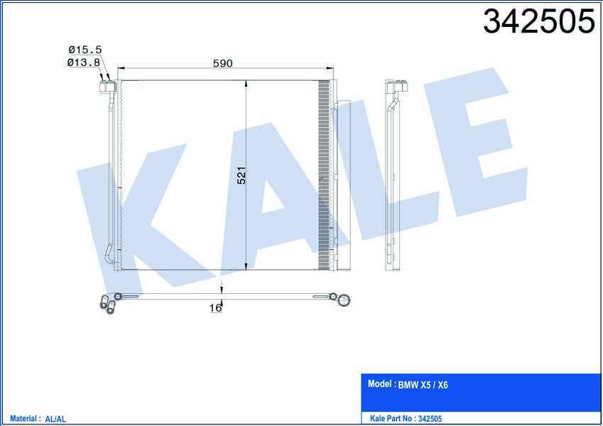 KLIMA RADYATORU BMW S63 N63 E70 E71 F15 F16 G05 G06