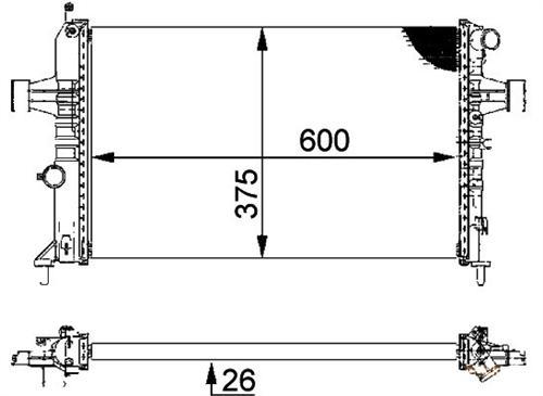 RADYATÖR ASTRA G-ZAFIRA 1.4 16V-1.6 16V-1.8 16V-2.0 16V-2.2 16V AC KLİMASIZ MEKANİK 600x377x34