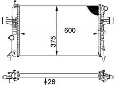 RADYATÖR ASTRA G-ZAFIRA 1.4 16V-1.6 16V-1.8 16V-2.0 16V-2.2 16V AC KLİMASIZ MEKANİK 600x377x34