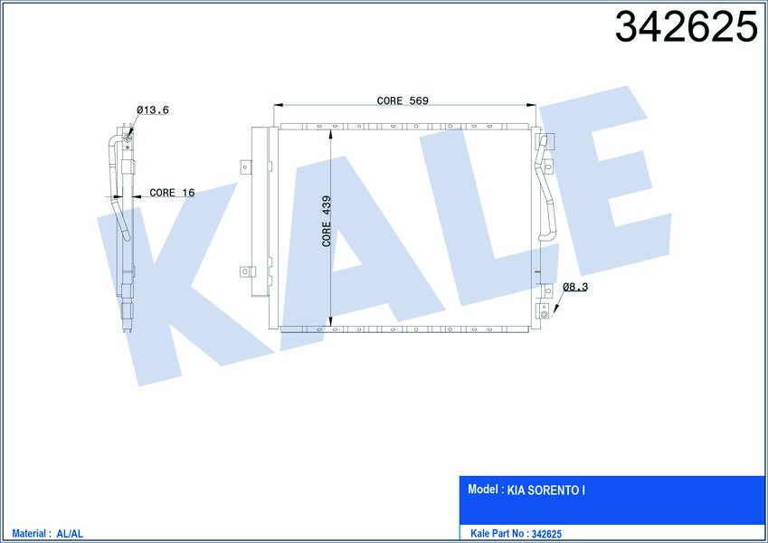 x KLİMA KONDENSERİ KIA SORENTO 1 AL-AL