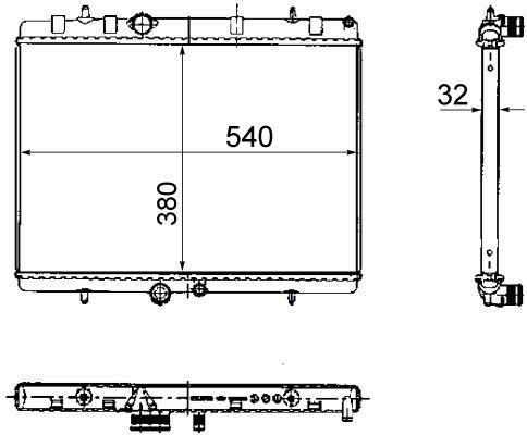 RADYATÖR 307-407-C4-C5-BERLINGO-PARTNER1.6-1.8-2.0 HDİ AC KLİMASIZ MEK 380x552x26