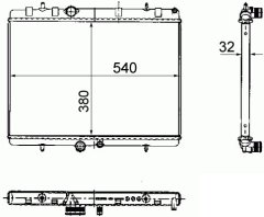 RADYATÖR 307-407-C4-C5-BERLINGO-PARTNER1.6-1.8-2.0 HDİ AC KLİMASIZ MEK 380x552x26