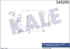 KLİMA KONDENSERİ DACIA SANDERO 1.4İ-1.6 İ 16V BENZİNLİ 08 LOGAN 1 1.4İ-1.6İ 04 OTO.-MEK. AL/AL