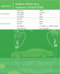 22 KW ŞARJ KABLOSU