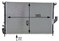 RADYATÖR SANDERO 08 LOGAN 05 AC 585x408x22