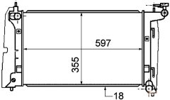 RADYATÖR BRAZİNG COROLLA 1.4-1.6 VVTİ AC KLİMASIZ OTOM 600x348x16